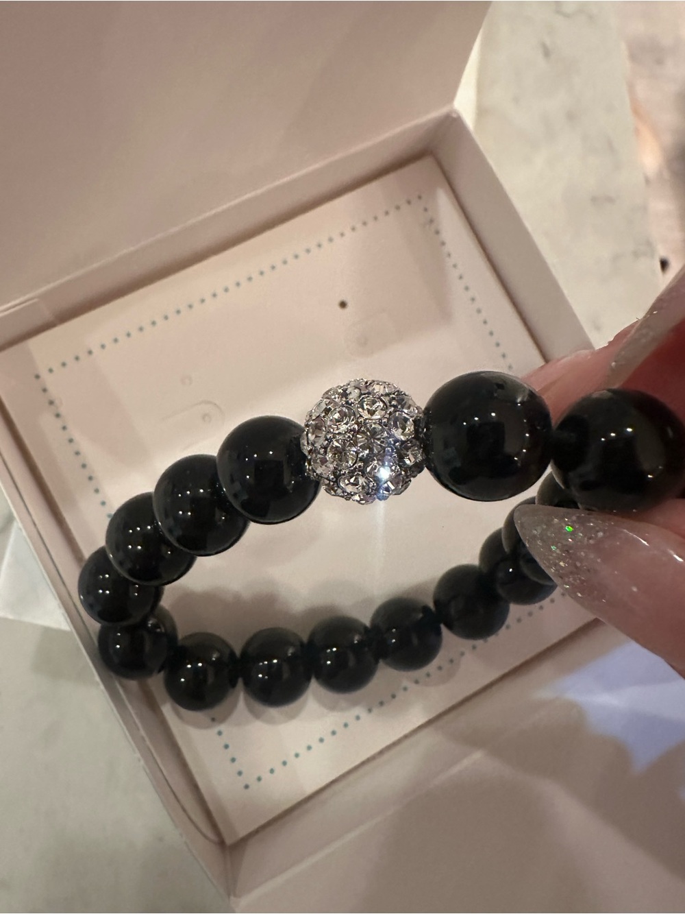 Stella and Dot Soiree Pearl Pave Bracelet Black - Picture 2 of 3